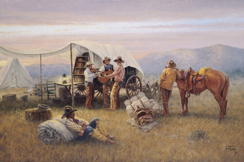 Chuckwagon Serenade by Jack Terry, Print for Sale on Singulart