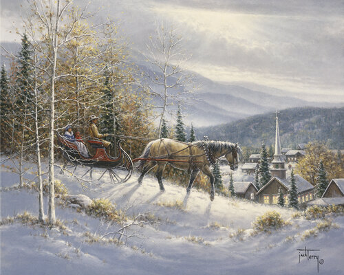 Sleighbells and Moonlight by Jack Terry, Print for Sale on Singulart