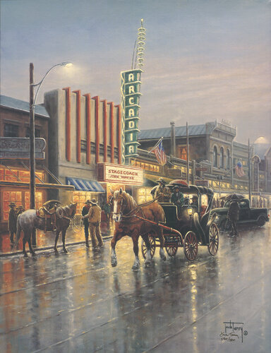 Big Night in a Small Town by Jack Terry, Print for Sale on Singulart