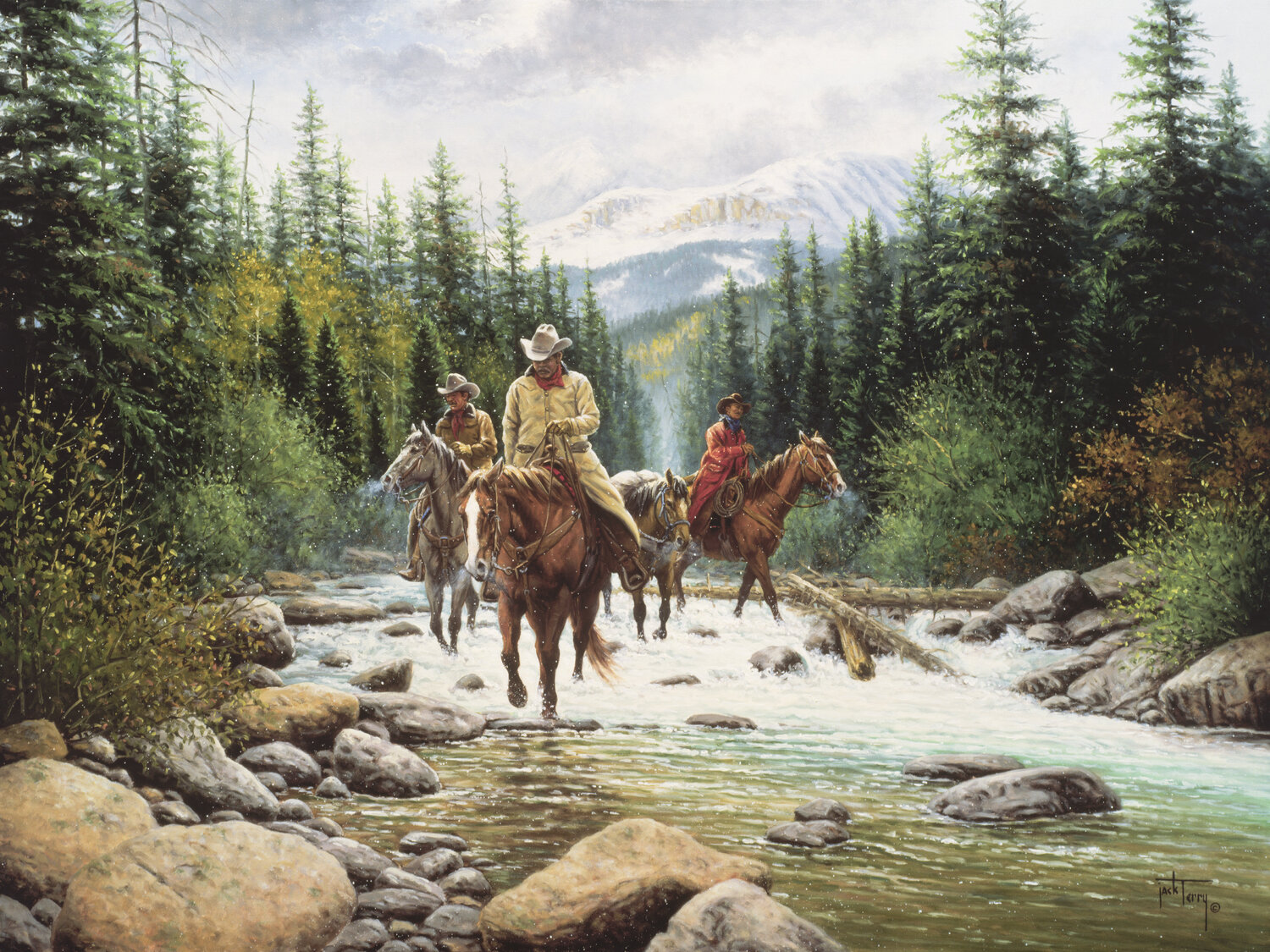 Whitewater Crossing Jack Terry Print for sale