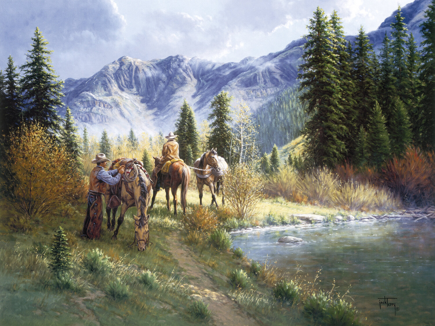 Saddled in the Shadows Jack Terry Print for sale