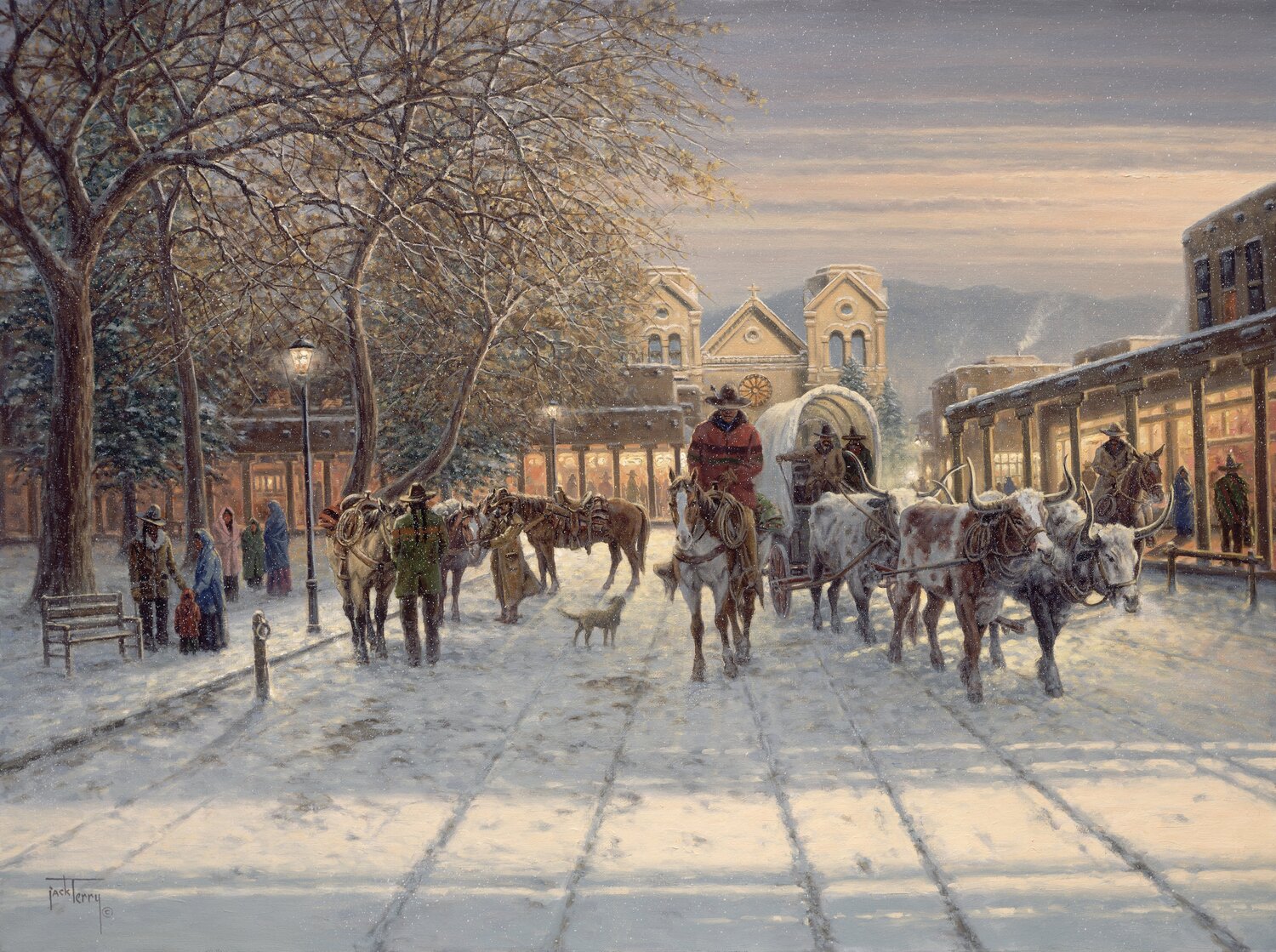 Night in Old Santa Fe Jack Terry Impresión en venta