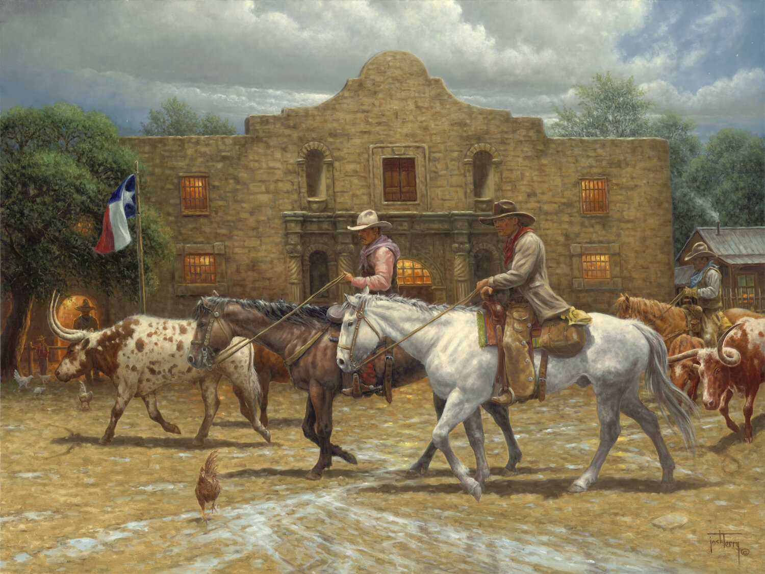 Night in Old San Antonio Jack Terry Print for sale