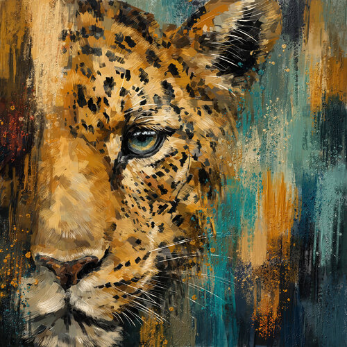 Leopard, Golden Instinct par Tim Gilliland, Digital en vente sur Singulart