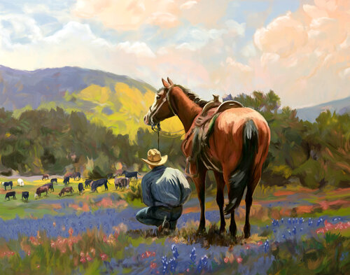 TexasCowboy P 28x22 by Tim Gilliland, デジタル for Sale on Singulart