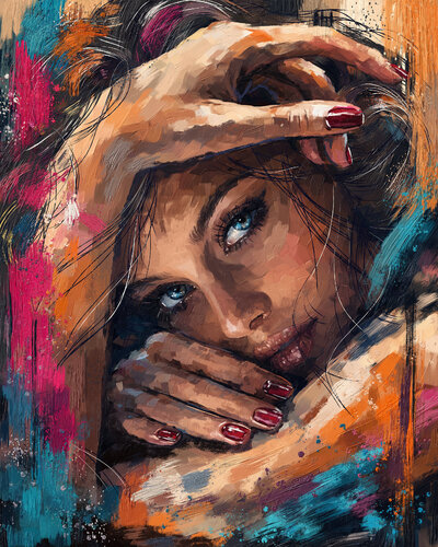 What She Doesn’t Say C 48x60 par Tim Gilliland, Digital en vente sur Singulart