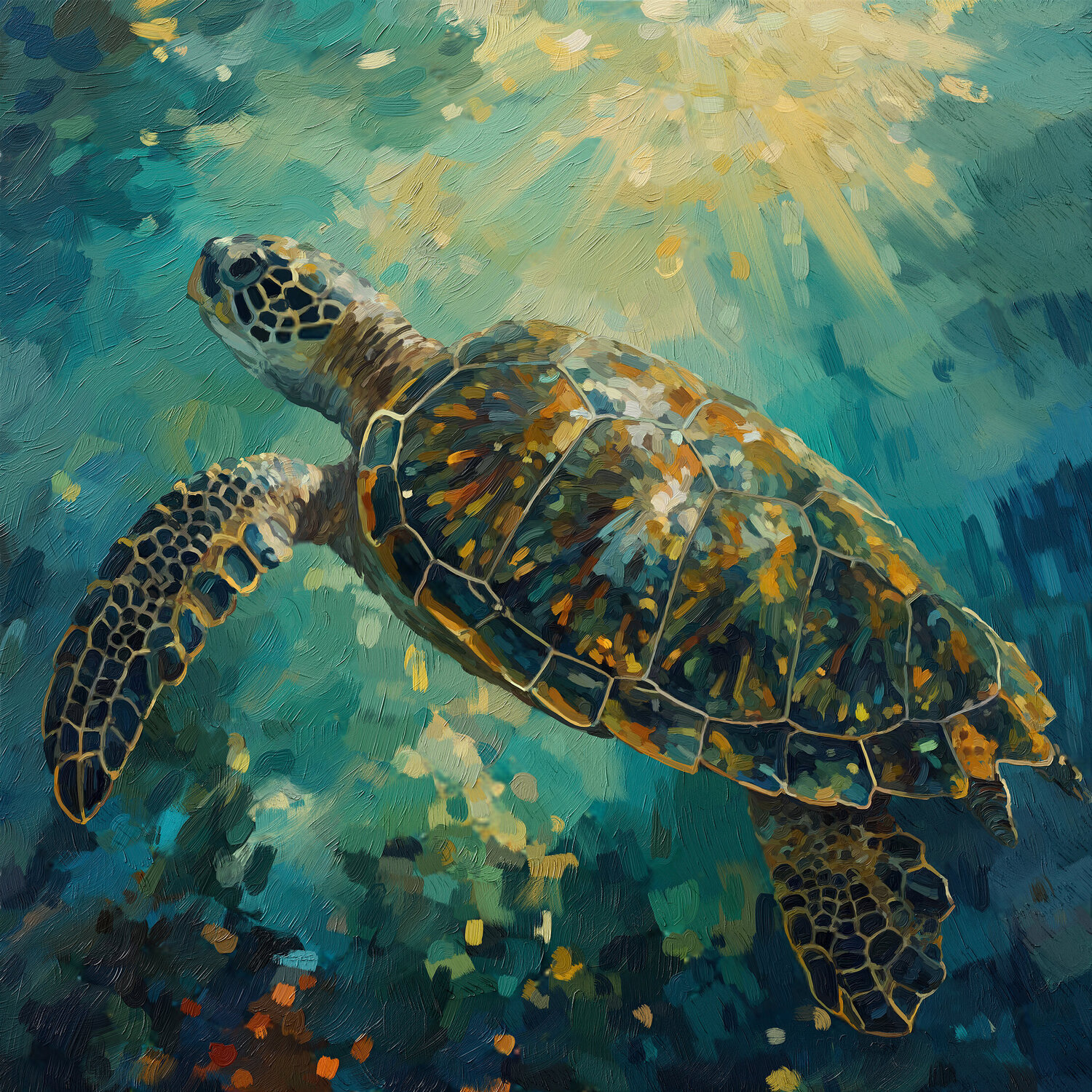 Toward the Light, Sea Turtle Tim Gilliland Digital zu verkaufen