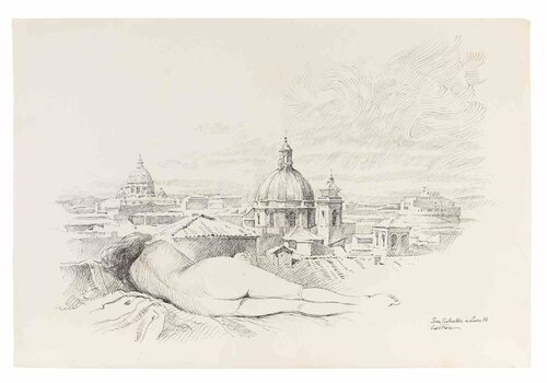 San Salvatore in Lauro-Rome von Gaspare De Fiore, Werk auf Papier kaufen auf Singulart