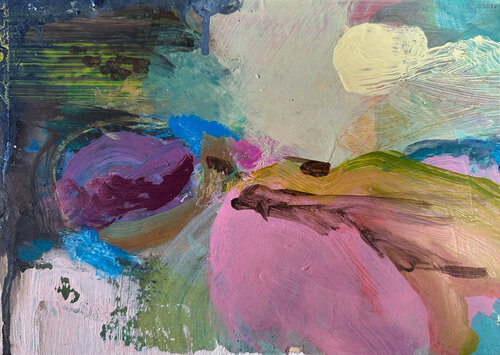 The Weight of Blooming Silence • abstract landscape 200526 par Isabelle Van Brussel, Peinture en vente sur Singulart