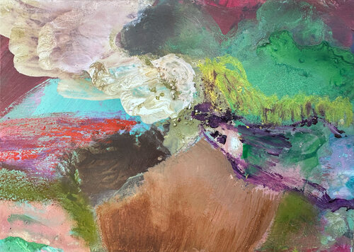 A Field Between Worlds • abstract landscape 220526 by Isabelle Van Brussel, Painting for Sale on Singulart