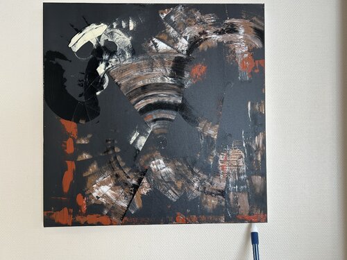Mouvements sur fond noir by Domy Auger, Painting for Sale on Singulart