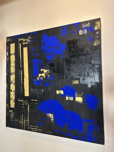 Quand le bleu veut une place par Domy Auger, Peinture en vente sur Singulart