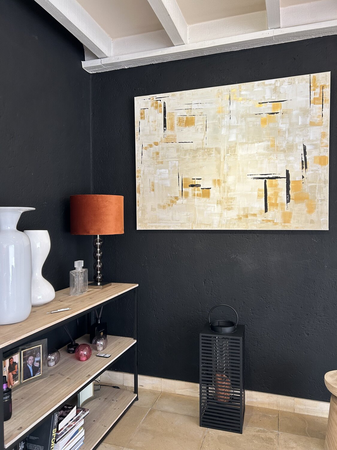 Douceur crème et dorée Domy Auger Peinture originale à vendre