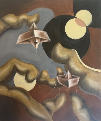 Hinter den Kulissen 3 van David Holzer, Schilderij te koop op Singulart