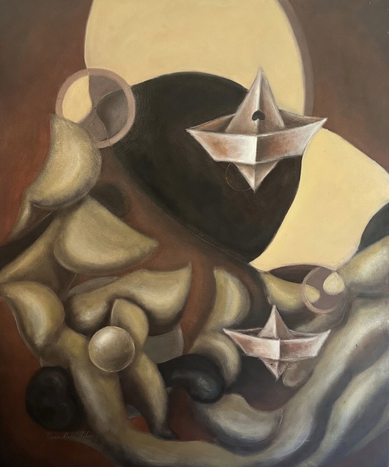 Hinter den Kulissen 1 David Holzer Origineel schilderij te koop