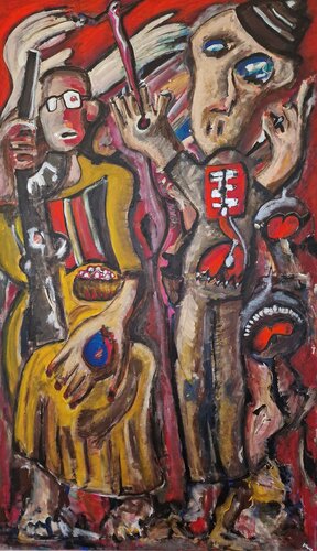 Spuren der Ungewissheit - Orakel - Triptychon by Uwe Georg Kloos, Painting for Sale on Singulart