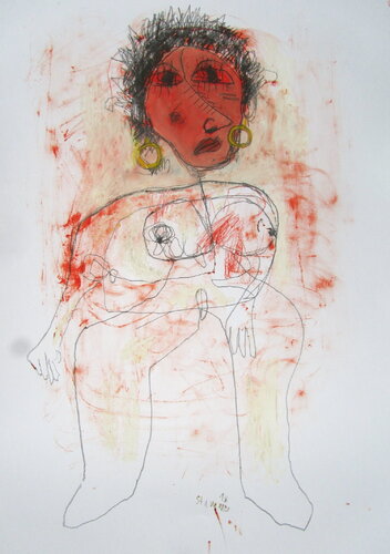 The girl with the golden earrings by Reinhard Stammer, Work on Paper for Sale on Singulart