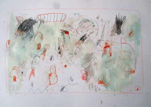 Walking through the park by Reinhard Stammer, Work on Paper for Sale on Singulart