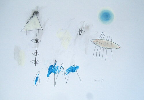 Blue moon crawler de Reinhard Stammer, Obra en papel a la venta en Singulart