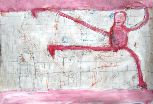 Nude dancer in front of the wall by Reinhard Stammer, Work on Paper for Sale on Singulart