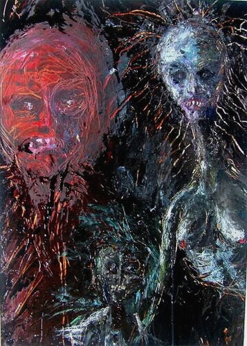 A horrible kind family by Reinhard Stammer, Painting for Sale on Singulart