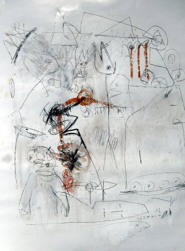 In spite of the noise in their surroundings, the birds were not prevented from singing their songs von Reinhard Stammer, Werk auf Papier kaufen auf Singulart