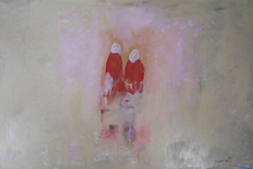 Two monks par Reinhard Stammer, Peinture en vente sur Singulart