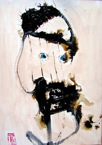 To whom spoke the old Patriarch the Dharma without words by Reinhard Stammer, Painting for Sale on Singulart
