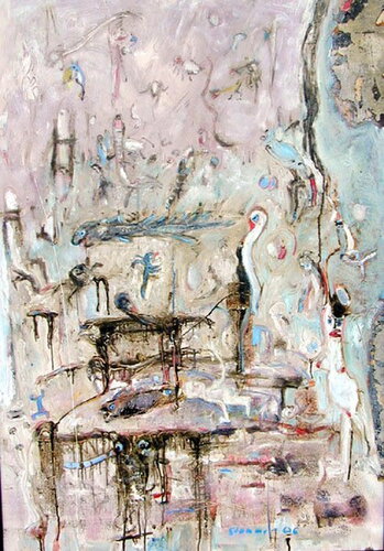Coelacanth featering naked woman par Reinhard Stammer, Peinture en vente sur Singulart