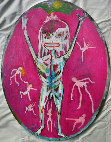 Psychological portrait with crownchakra by Reinhard Stammer, Painting for Sale on Singulart