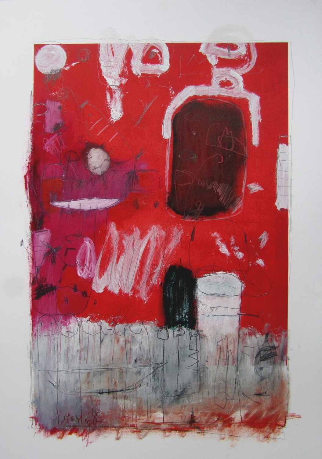 Short story on red background Reinhard Stammer