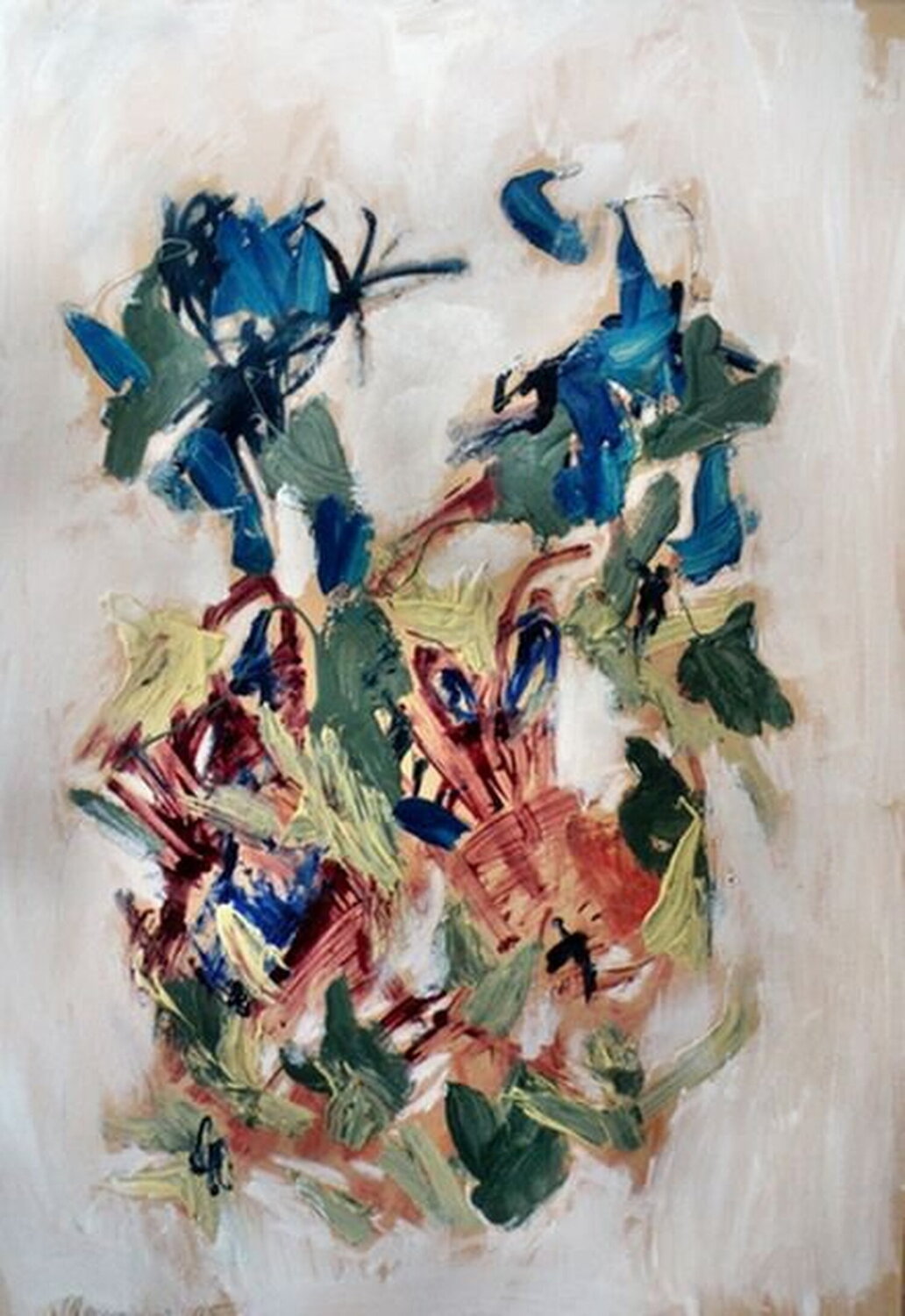 Blue roses Reinhard Stammer Origineel schilderij te koop