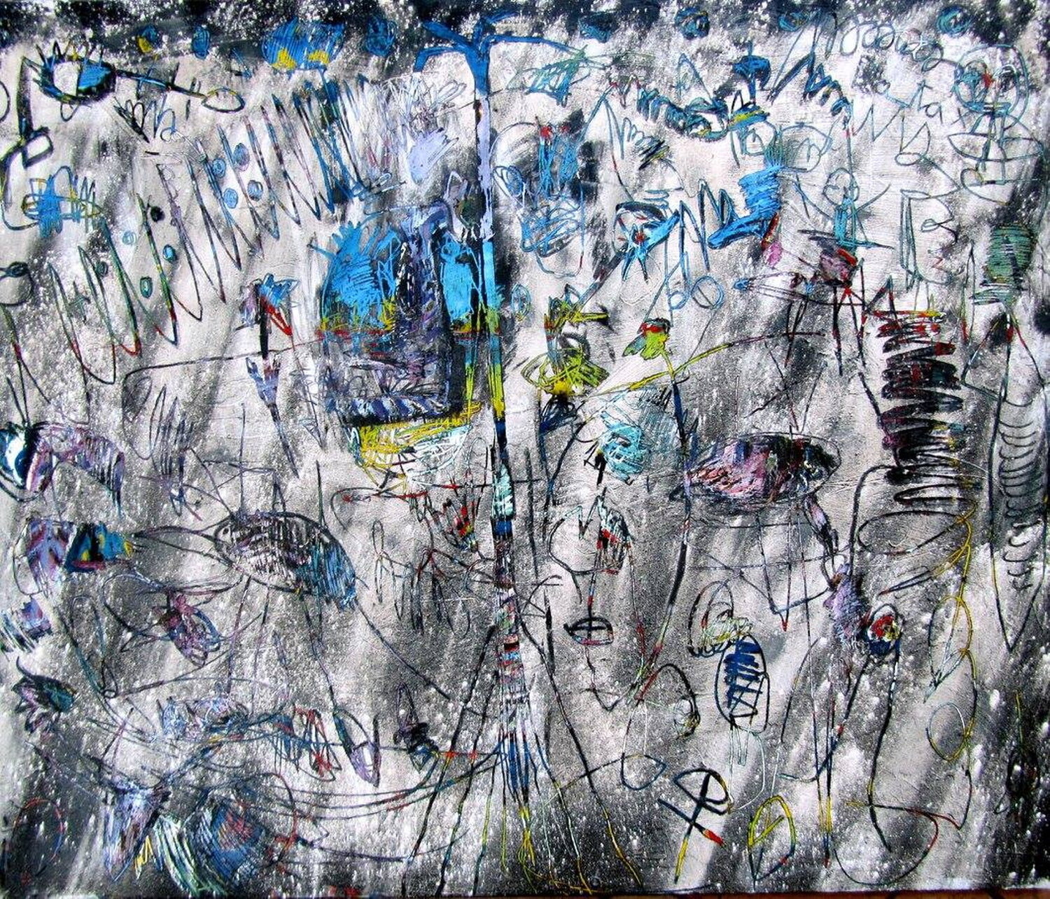 Data X 130 x 150 cm 2017 Reinhard Stammer Origineel schilderij te koop