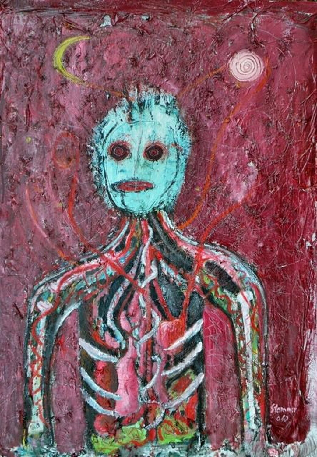 Anatomie  on cardboard Reinhard Stammer Dipinto originale in vendita