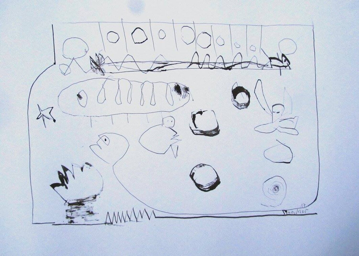 Serious effects of the planet conjunction Reinhard Stammer Werk auf Papier zu verkaufen