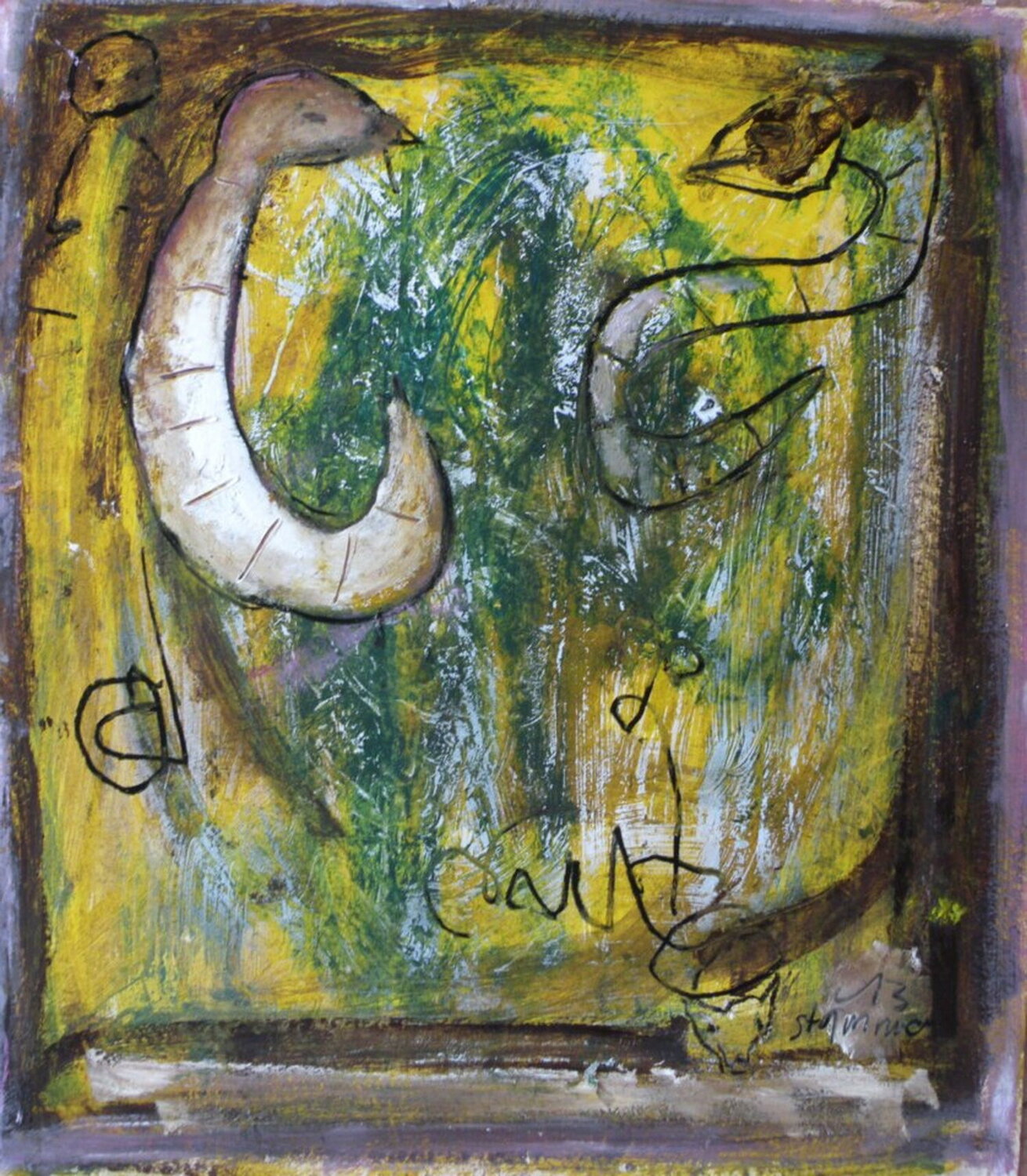 In love 70 x 60 cm  on hardboard 2013 Reinhard Stammer Dipinto originale in vendita