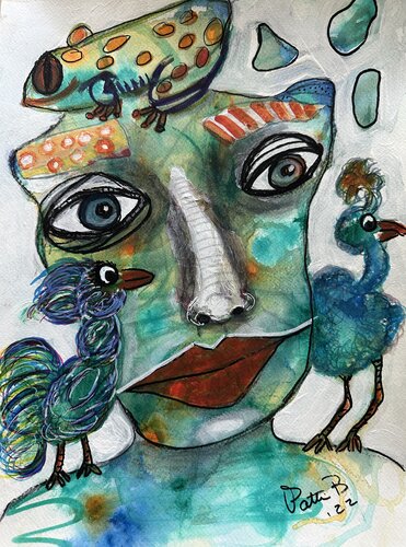 A Windy Day with My Friends de Patti Bailey, Obra en papel a la venta en Singulart