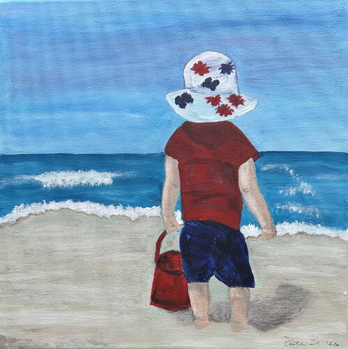 Child at the Beach by Patti Bailey, Painting for Sale on Singulart