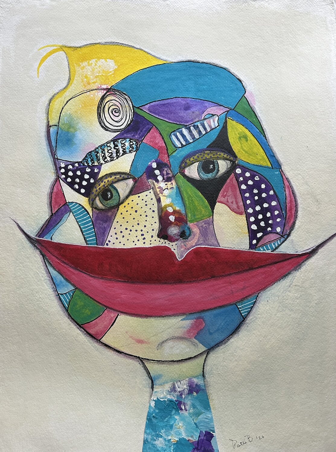 Playful Smile Patti Bailey Werk op papier te koop