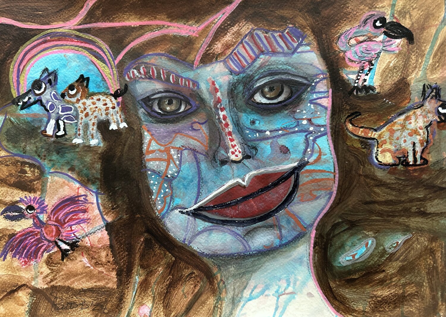 Painted Spirits Patti Bailey Obra en papel en venta
