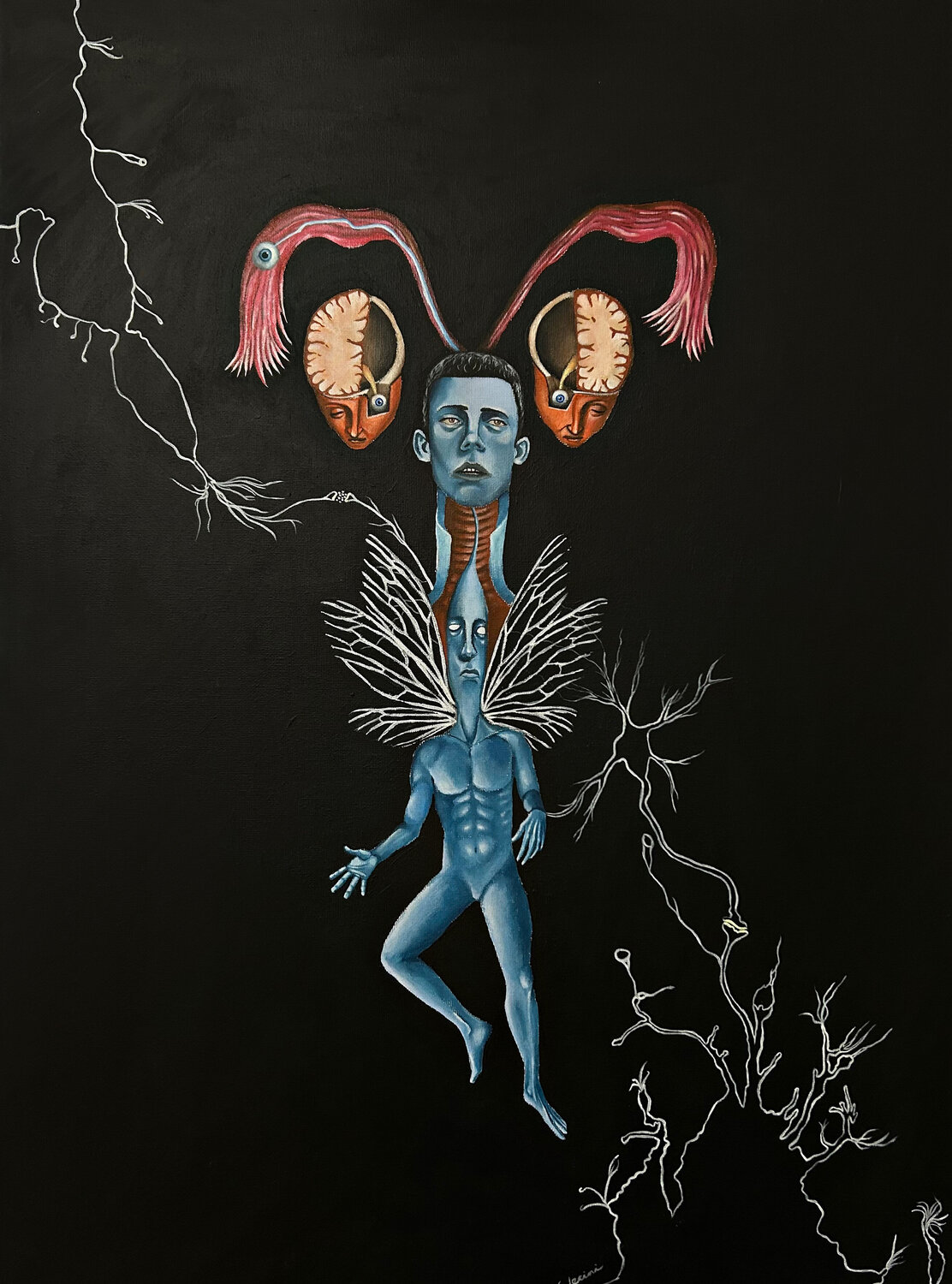 Fertilization of an angel Marco Sperini Origineel schilderij te koop
