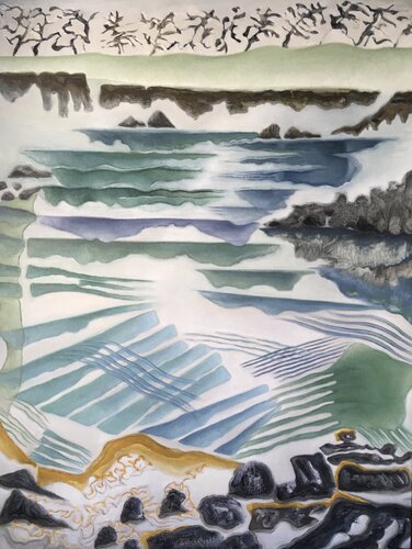Rythmes bleus by Guillaine Querrien, 絵画 for Sale on Singulart