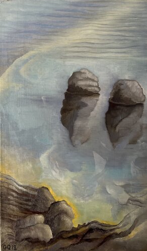 Deux Roches by Guillaine Querrien, Painting for Sale on Singulart