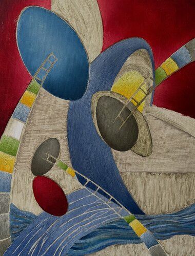 l'espace, les formes et les couleurs, 3 de Guillaine Querrien, Pintura a la venta en Singulart