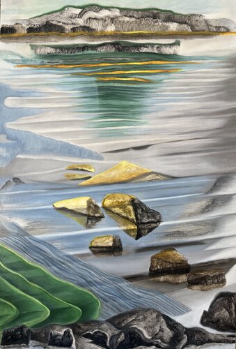 les roches jaunes de Guillaine Querrien, Pintura a la venta en Singulart