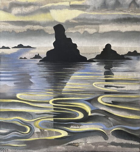 Les roches noires de Guillaine Querrien, Pintura a la venta en Singulart