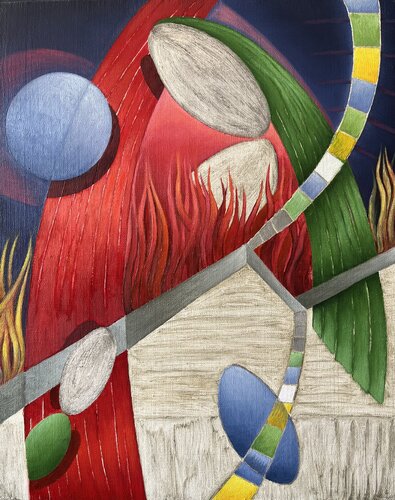 Espace, formes, couleurs, 7 de Guillaine Querrien, Pintura a la venta en Singulart