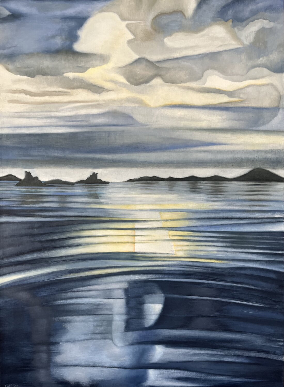 Reflets à l'aube 2 Guillaine Querrien Original painting for sale
