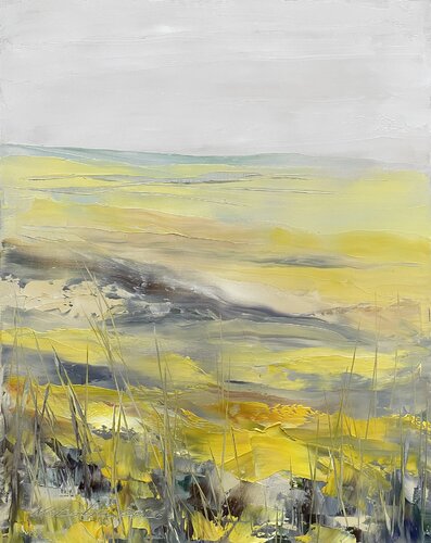 Yellow field by Natalia Cherepovich, Painting for Sale on Singulart