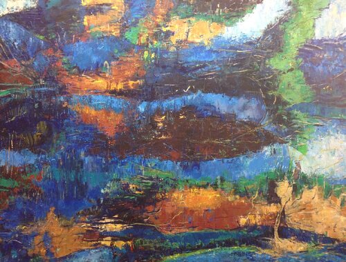 Blue Landscape by Henrik Hytteballe, Painting for Sale on Singulart